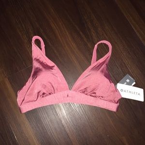 Athleta Deep Plunge Bikini Top In Shine Pink NWT